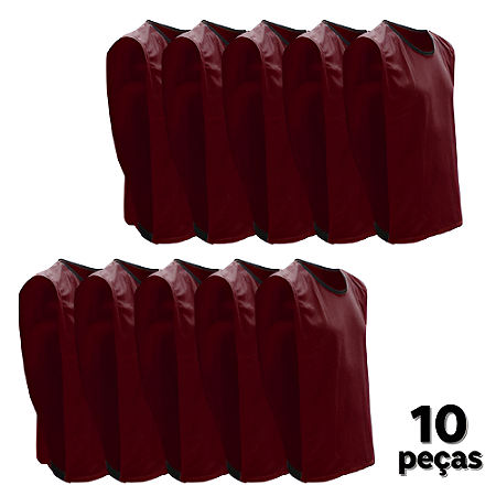 Coletes Adulto AX Esportes - Bordô - PACK COM 10