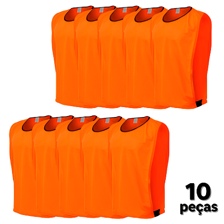 Coletes Adulto AX Esportes - Laranja Cítrico - PACK COM 10