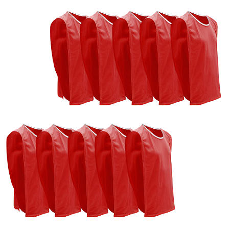 Coletes Adulto Esportivo AX - Vermelho - PACK COM 10