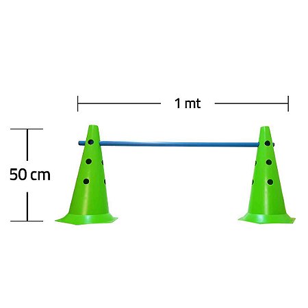 Kit Agilidade 2 Cones 50cm e 1 Barreira 1mt