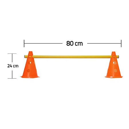 Kit Agilidade  8 Cones de 23cm e 4 Barreiras 80cm Laranja
