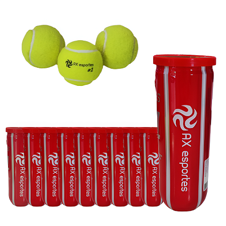 Bola Tênis Tubo com 3 Premium AX Esportes (Tubo com 3) 372 - PACK COM 10