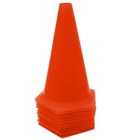 10 Cones 23cm Rígidos p/ Treinamento AX Esportes Vermelho