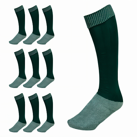 Meião de Futebol AX Esportes Cor Verde - PACK C/ 12 PARES