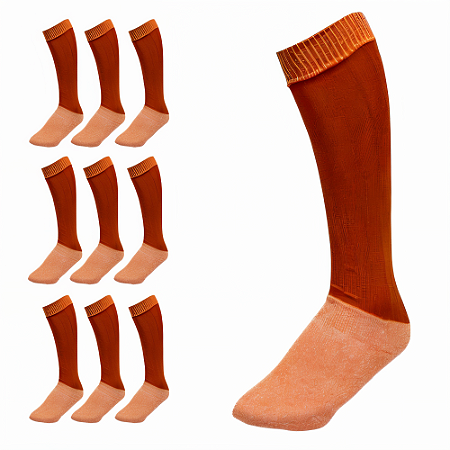 Meião de Futebol AX Esportes Cor Laranja - PACK C/ 12 PARES