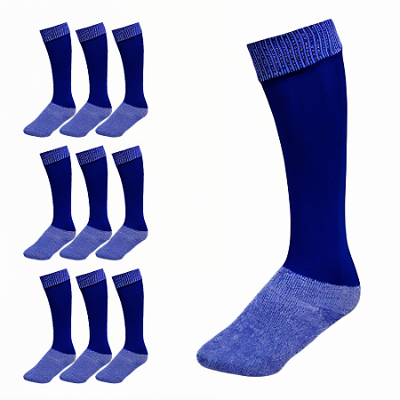 Meião de Futebol AX Esportes Cor Azul Royal - PACK C/ 12 PARES