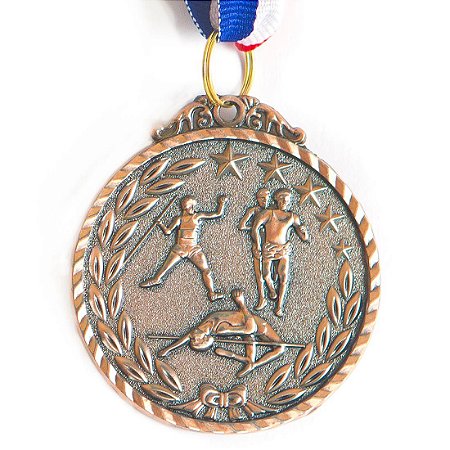 Medalha AX Esportes 50mm Atletismo Alto Relevo Bronzeada - Y225B