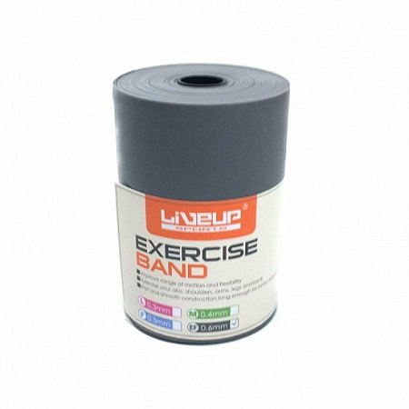 Rolo de Faixa Elástica 12 Mts Extra Forte (Cinza) Liveup 0,6mm