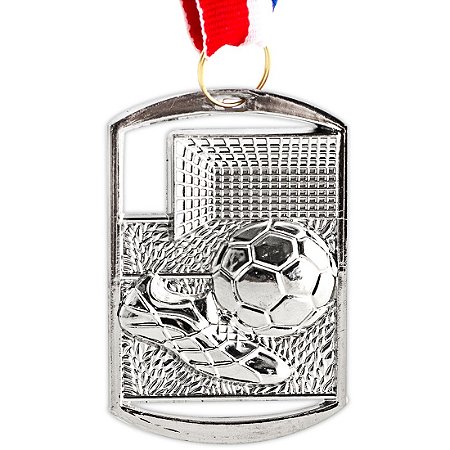 Medalha AX Esportes Futebol Retangular 40x60 Prateada - FA 469/ YWA 459 (Pç) - EXCLUSIVIDADE E LANÇAMENTO