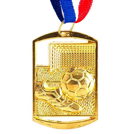 Medalha AX Esportes Futebol Retangular 40x60 Dourada - FA469 (Pç)