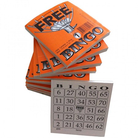 Bloco de Cartelas de Bingo com 1500 Folhas Ax Esportes