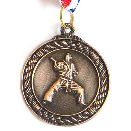 Medalha AX Esportes 50mm A. Marciais Alto Relevo Bronzeada - Y229B
