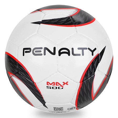 Bola de Futsal Penalty Max 500 X Duotec Costurada - Branco e Preto