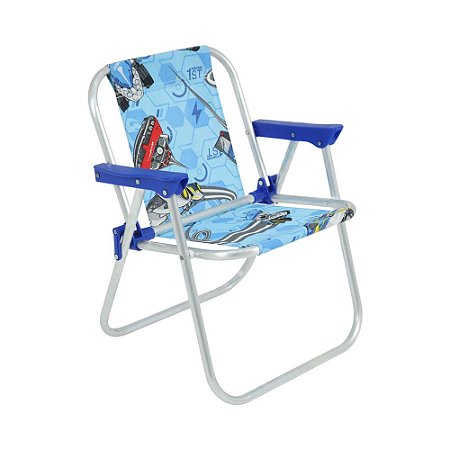 Cadeira Infantil em Alumínio Hot Wheels Azul Dobrável