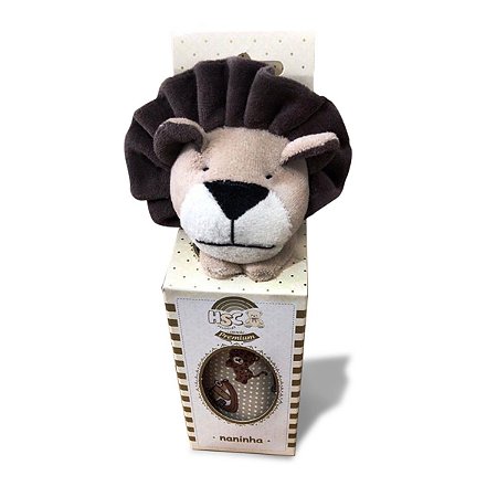 Naninha para Bebê Leãozinho Hsc Plush de Algodão Marrom