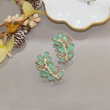 Brinco Ear Cuff pedra fusion e microzircônias