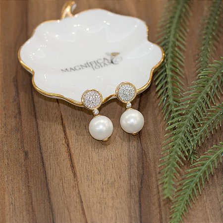 Brinco de pérola e microzircônias