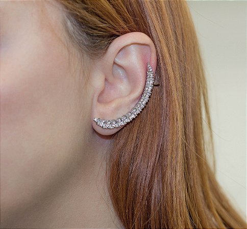 Brinco Ear Cuff com cristais