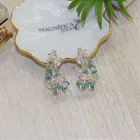 Brinco Ear Cuff mix de cristais