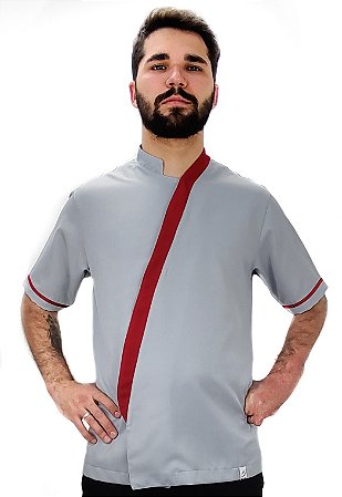 DIAGONAL PRATA COM FRISO VERMELHO