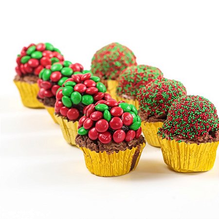 Muffin Natal Brigadeiro com M&M's