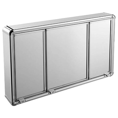Armario Banheiro Perfil De Aluminio C/ Espelho LBP14/S Astra