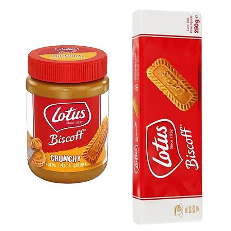 Kit Biscoito Belga e Pasta de Biscoito Crunchy Biscoff Lotus