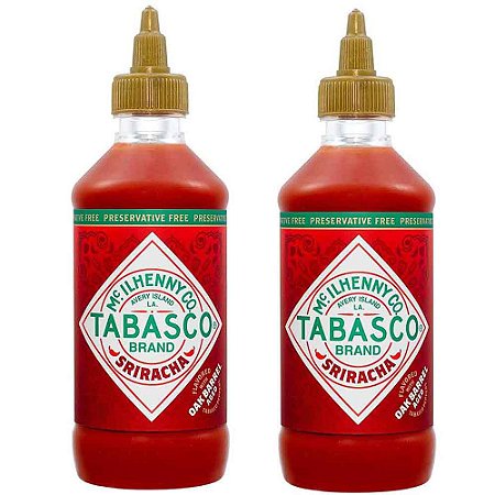 Kit 2 Unidades Molho De Pimenta Tabasco Sriracha 256 ml