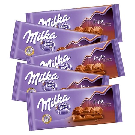Kit 5 Chocolates Milka Triple Chocolate 90 Gr Importado