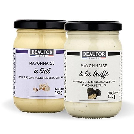 Kit Maionese Francesa Beaufor Alho Trufa e Mostarda 180g