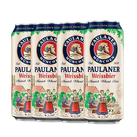 Cerveja Alemã Paulaner Weissbier Lata 500ml (4 Unidades)