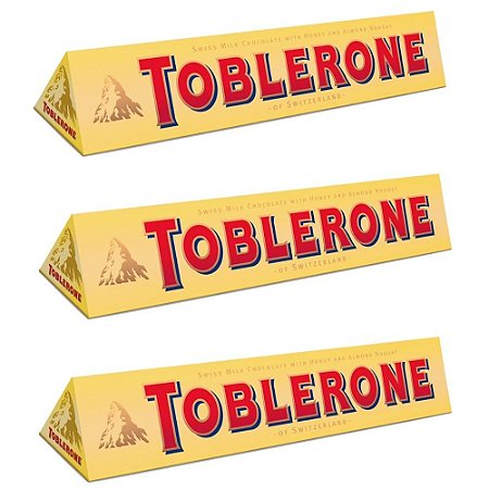 Kit com 3 Chocolates Toblerone Amêndoas e Mel Original 100g