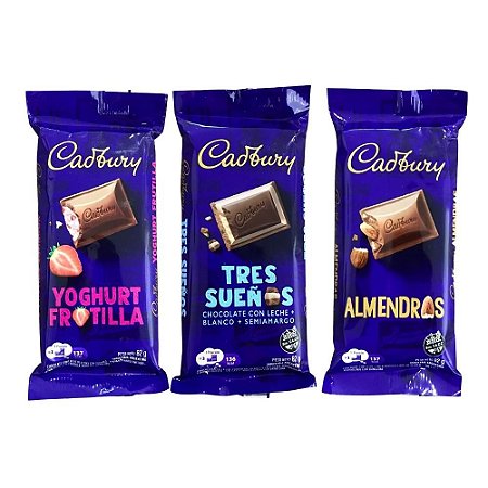 Cadbury Chocolate Importado Sem Glúten 82g (3 unidades)