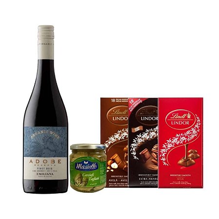 Presente Gourmet Comemorativo Vinho Chocolate e Aperitivo