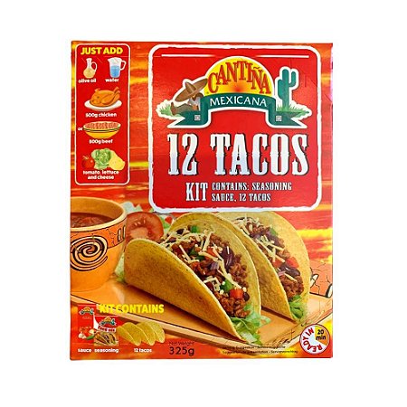 Kit 12 Tacos Molho Tortilha e Tempero Cantina Mexicana 325g