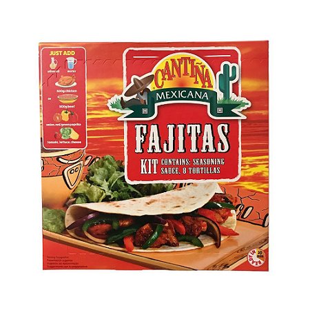 Kit 8 Fajitas Cantina Mexicana Molho Tortilha e Tempero 525g