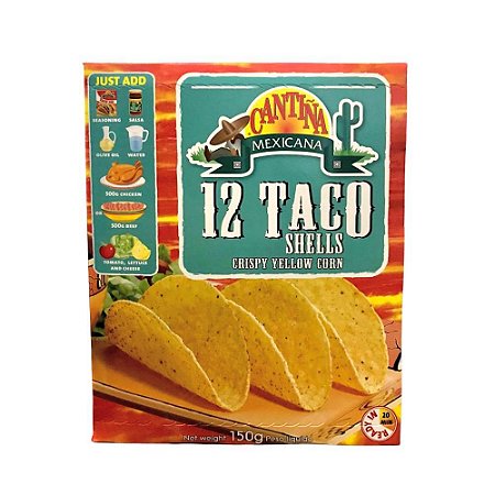 Taco Shells Importado Cantina Mexicana com 12 Unidades 150g