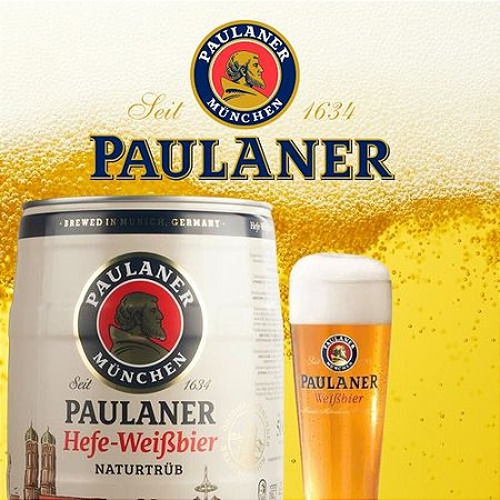 Barril Cerveja de Trigo Paulaner Alemã Hefe Weissbier 5 Litros ...