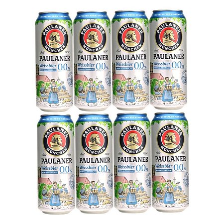 Cerveja Paulaner Weiss Zero Álcool Lata 500ml (8 Unidades)
