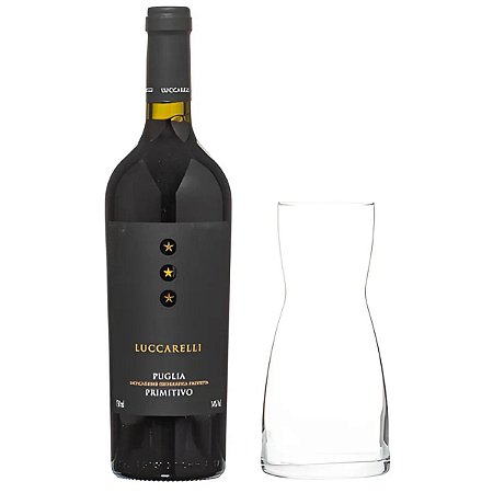 Kit Vinho Tinto Luccarelli Primitivo 750 ml + Mini Decanter