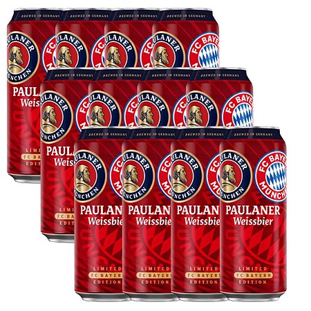 Cerveja Paulaner Weissbier FC Bayern München 500ml Kit 12 un