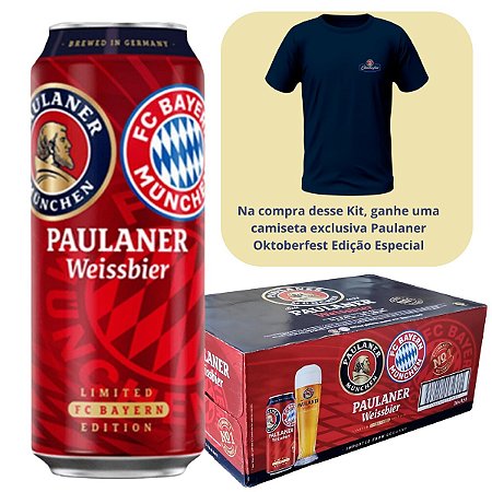 Kit 24 Cerveja Paulaner Weissbier FC Bayern München 500ml