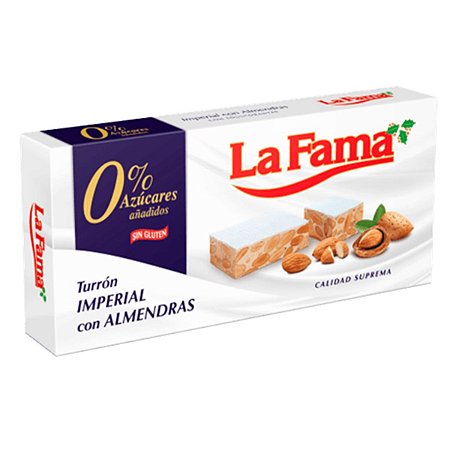Torrone Espanhol La Fama Imperial Amêndoas 0% Açúcar 150g