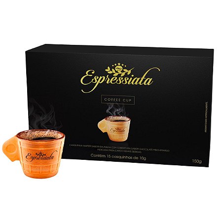 Copo Para Café Waffer com Chocolate Coffe Cup Espressiata