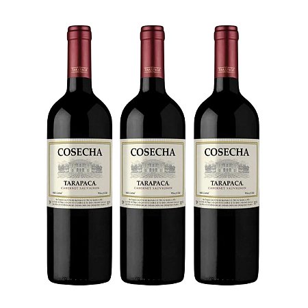 Kit 3 Vinhos Tinto Tarapacá Cosecha Cabernet Sauvignon 750ml