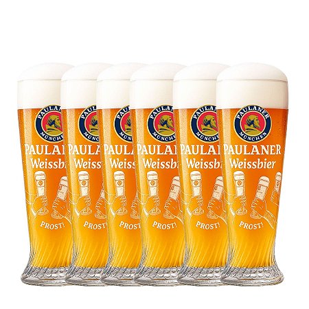 Kit 6 Copo Alto Paulaner Vidro Prost 500ml Importado Alemanha