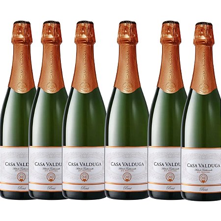 Kit 6 Espumantes Branco Casa Valduga Brut Arte Tradicional 750ml