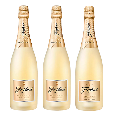 Kit 3 Espumantes Cava Freixenet Carta Nevada Demi Sec 750ml