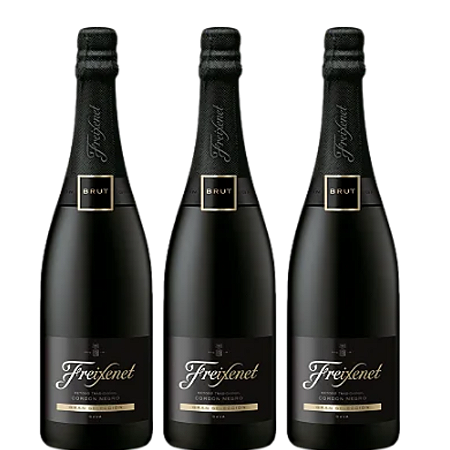 Kit 3 Espumantes Cava Freixenet Cordon Negro Brut 750ml