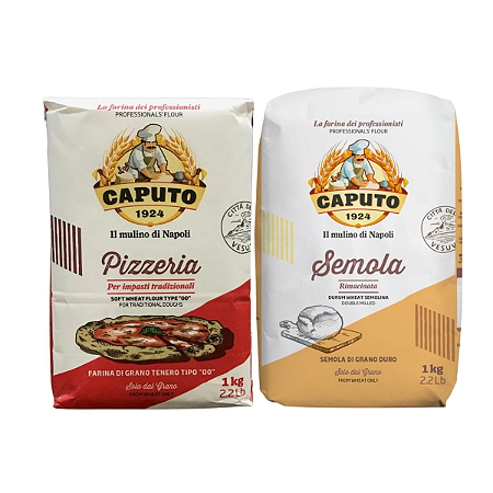 Kit Farinha Italiana Caputo Semola e Pizzeria 1kg Cada